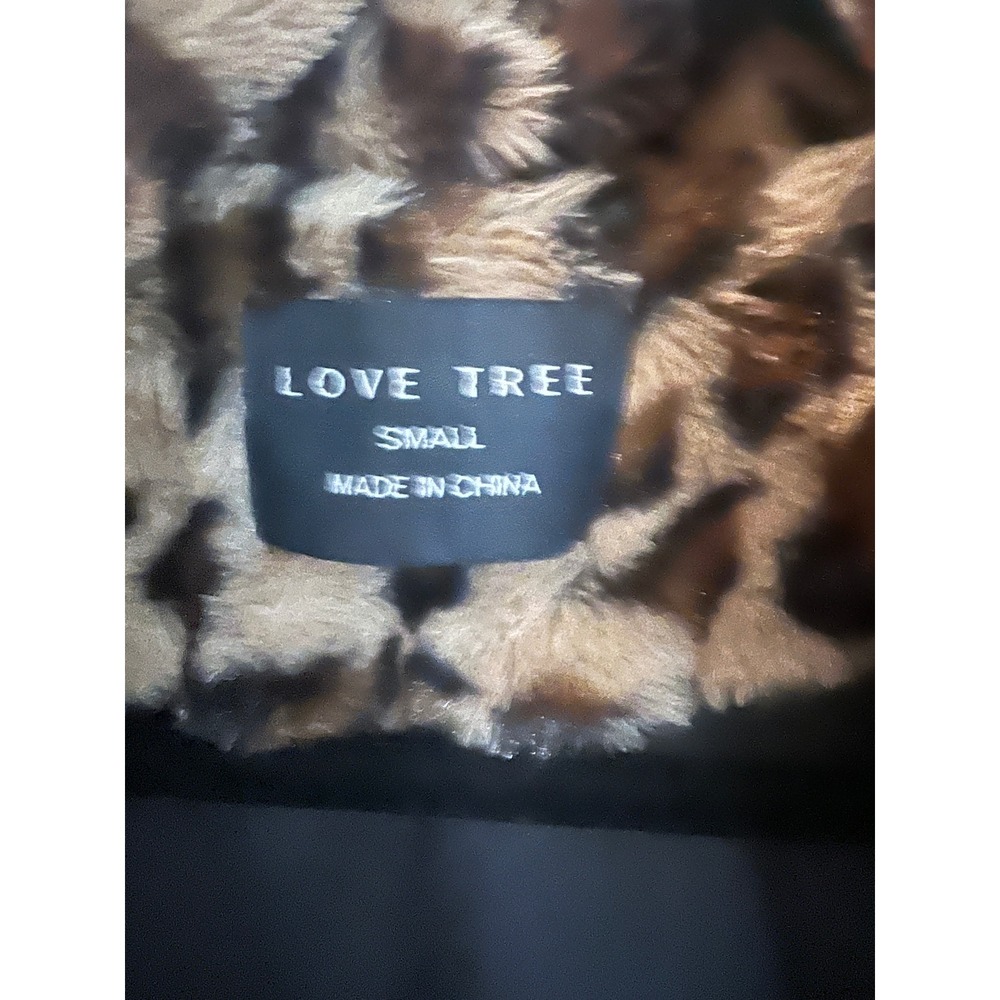 Love Tree Women's Faux Fur Leopard Print Coat Small Animal Print - Picture 6 of 7